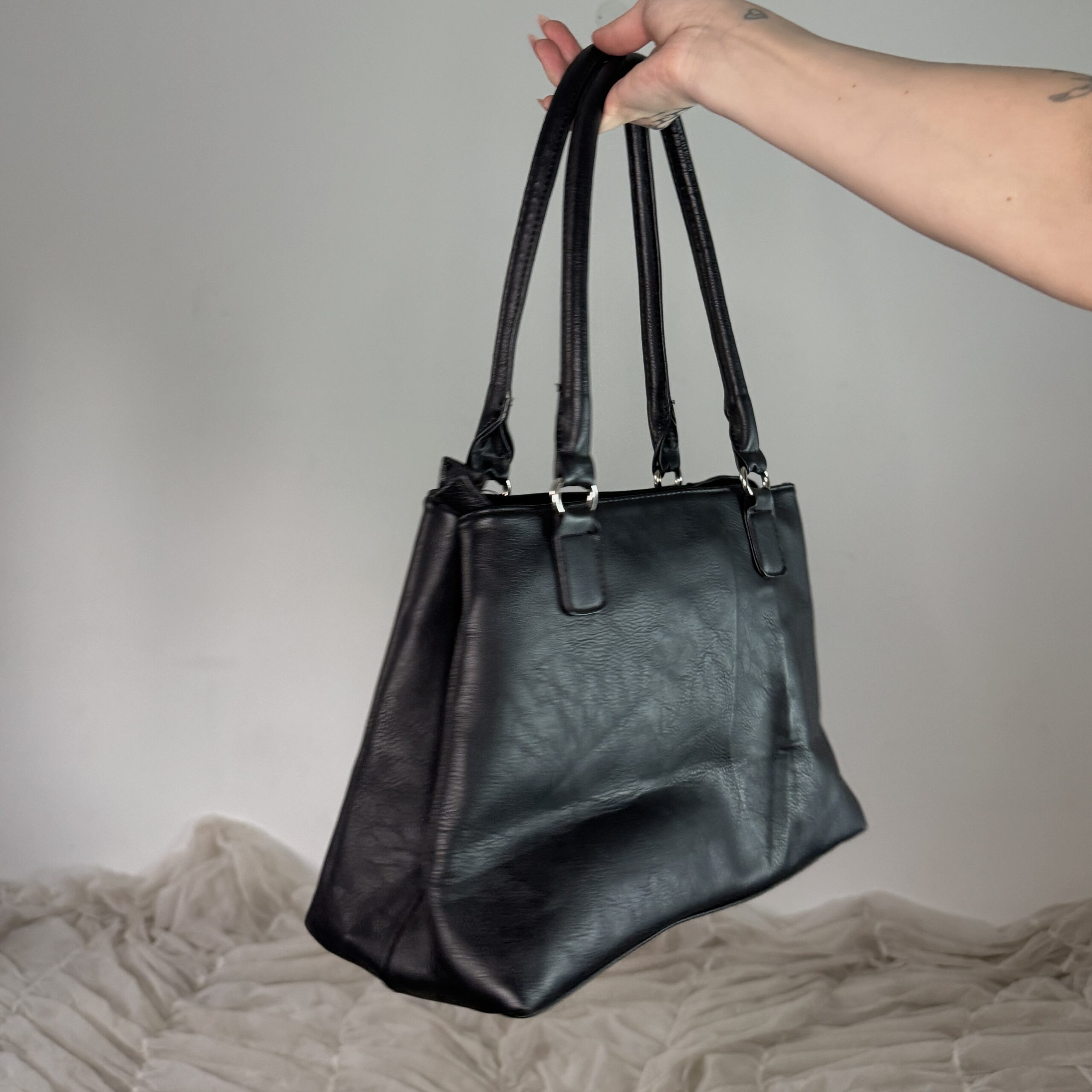 VINTAGE LEATHER BAG w FLOWERS - Obrázek 8