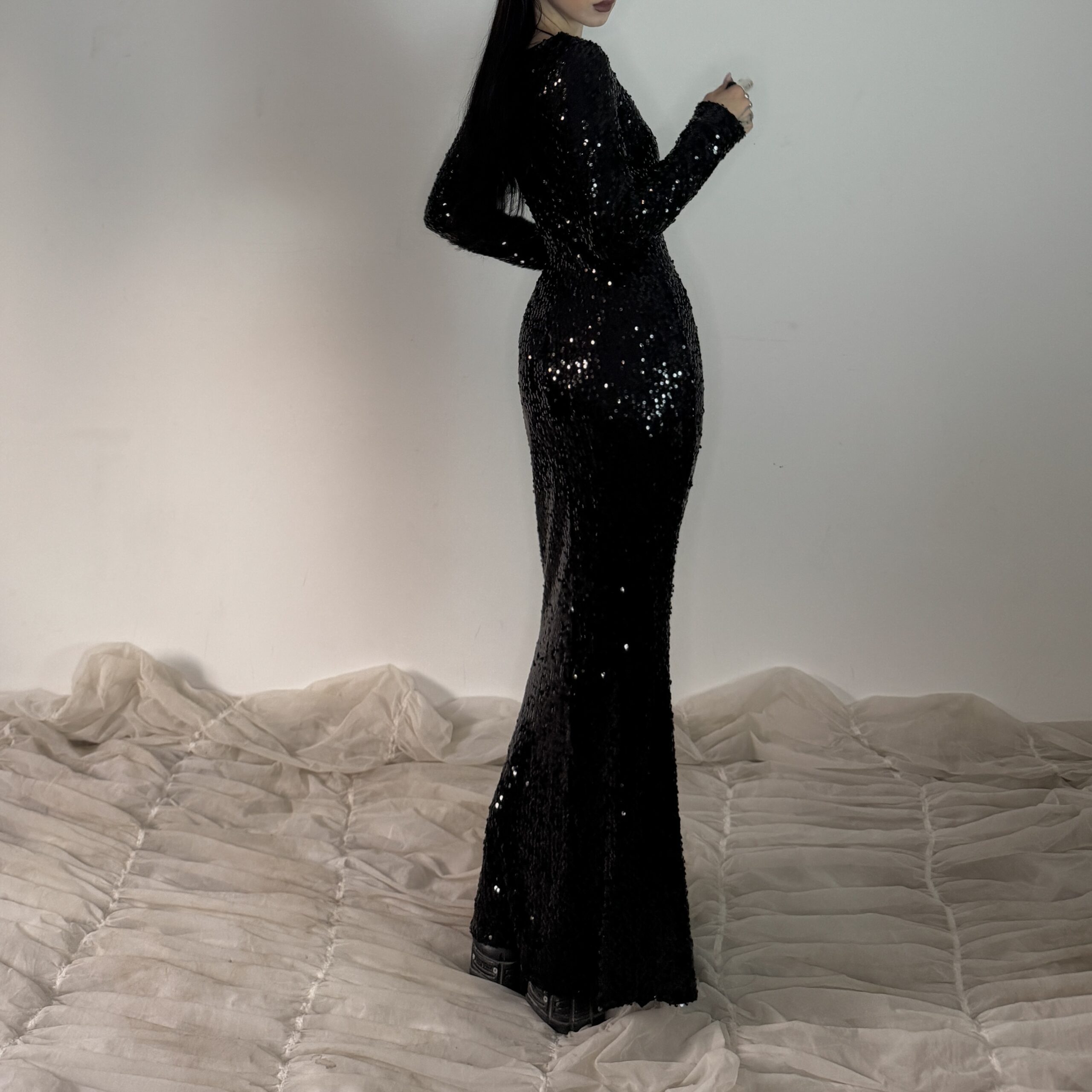 BLACK MAXI DRESS - Obrázek 2